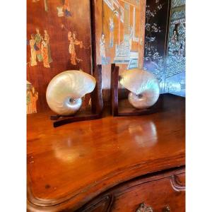 Pair Of Art Deco Shell Bookends.