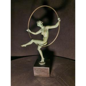 Art Deco Dancer Sculpture Briand Marcel Bouraine, Max Le Verrier. 