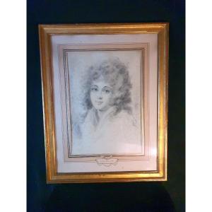 Portrait Painting XVIII Century, Drawing Lady Kilmorey Gainsborough School. 