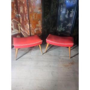 Pair Of Vintage Stools From The 50s.