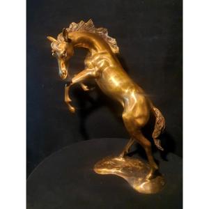 Gilt Bronze Horse Sculpture, S Dali School.