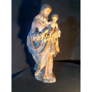 Sculpture XVII XVIII Century Saint Joseph Child Jesus. 
