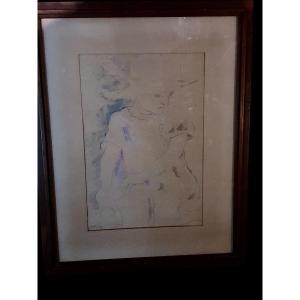 Tableau Art Déco Jeune Fille  Max Birrer. 