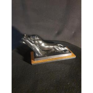 Art Deco Bronze Sculpture, Panther. 