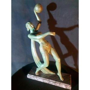 Sculpture art déco, J Dauvergne. Danseuse 