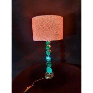 Lampe art déco malachite. 
