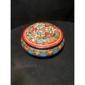 Bonbonnière émaux Jules Vieillard décor Chine. 