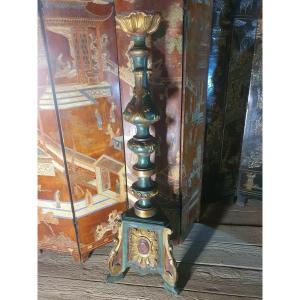 Large Candlestick, Baroque Floor Lamp, Italy, Provence. 