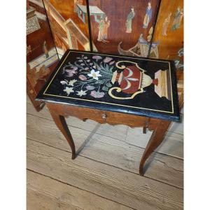Louis XV Table, Marble Marquetry.