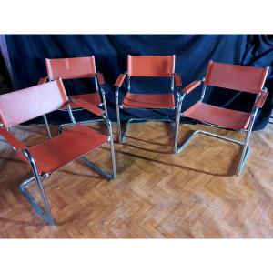 Série de quatre fauteuils Mattéo Grassi  Marcel Breuer.