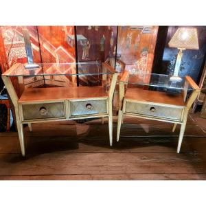 Paire de consoles esprit Jean Royère. 