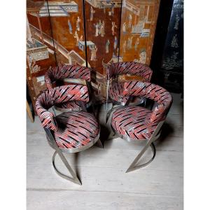 Fauteuils vintage métal,  Italie.