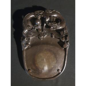 Pierre à encre Chine dragon et perle.