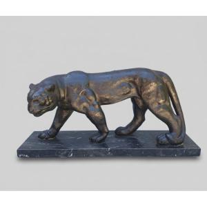 Langloys Art Deco Panther Sculpture.
