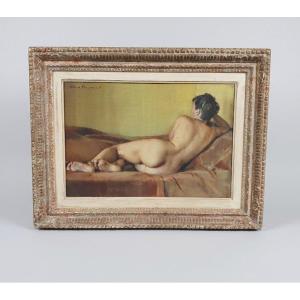 Art Deco Nude Painting By Alred Thessonnier