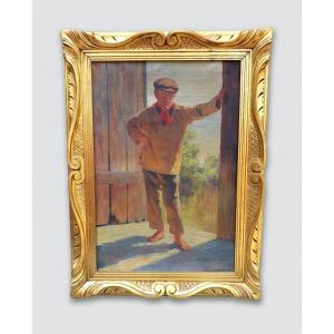 Painting Of A Young Boy By Marcel Lainé Langford.