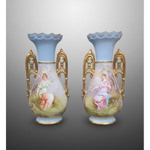 Paire de vases porcelaine XIX siècle