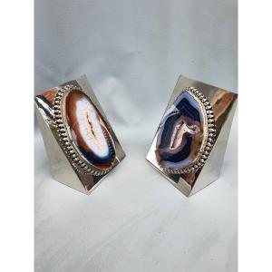 Agate Bookends: Inspired By Maria Pergay And Willy Daro.