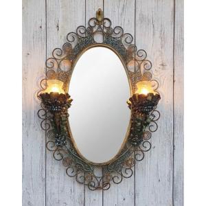 Miroir rocaille baroque style art déco.