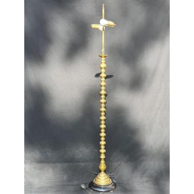 Floor Lamp Bronze Brass 1950