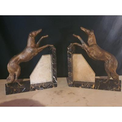 Pair Of Art  Déco Sculpture, Dogs