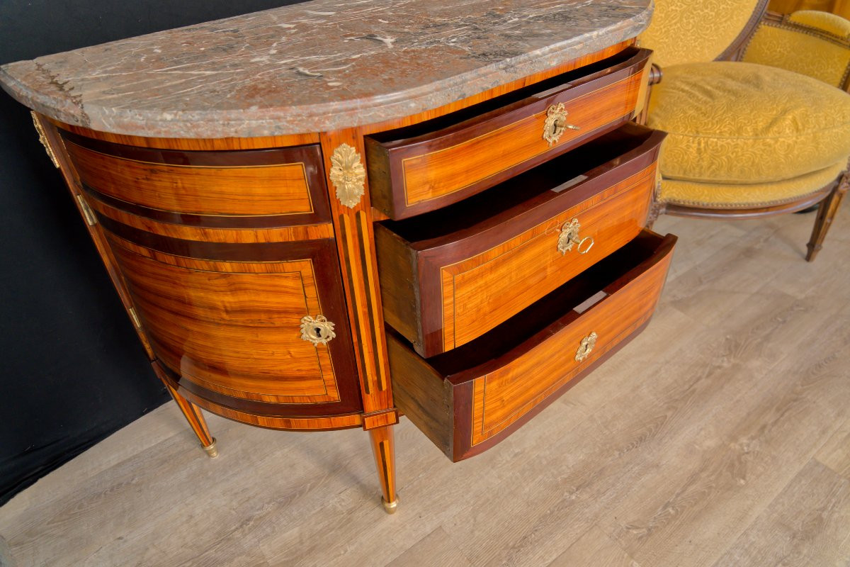 Louis XVI Half-moon Chest Of Drawers-photo-2