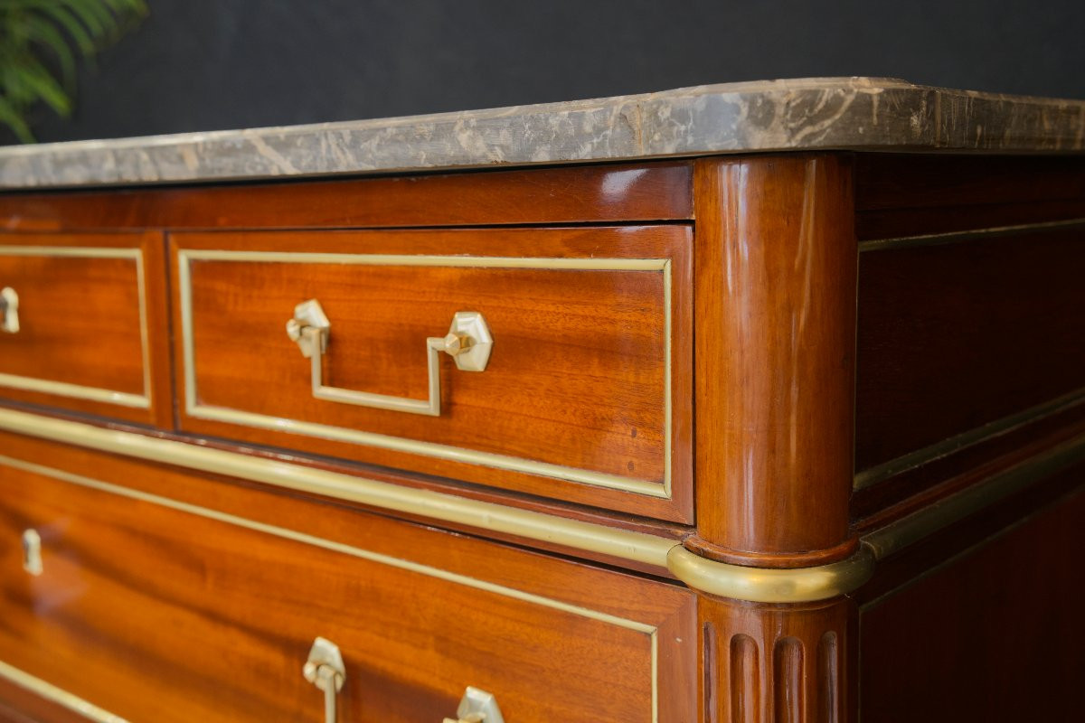 Commode Louis XVI en acajou-photo-3