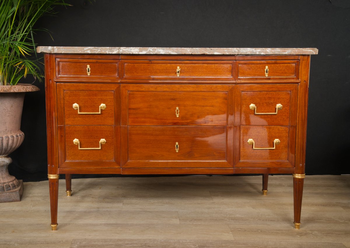 Commode Louis XVI en acajou-photo-3