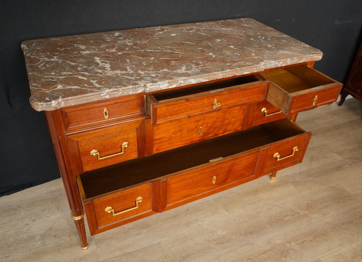 Commode Louis XVI en acajou-photo-7