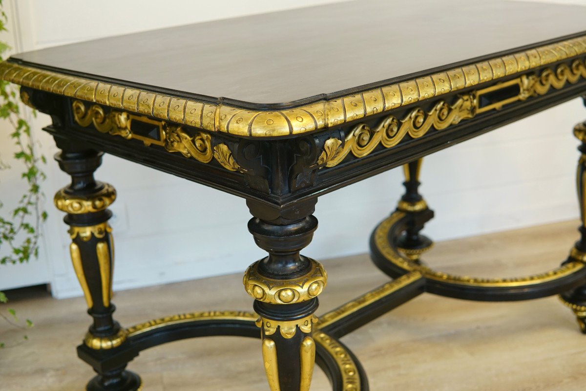Napoleon III Black And Gold Table-photo-1