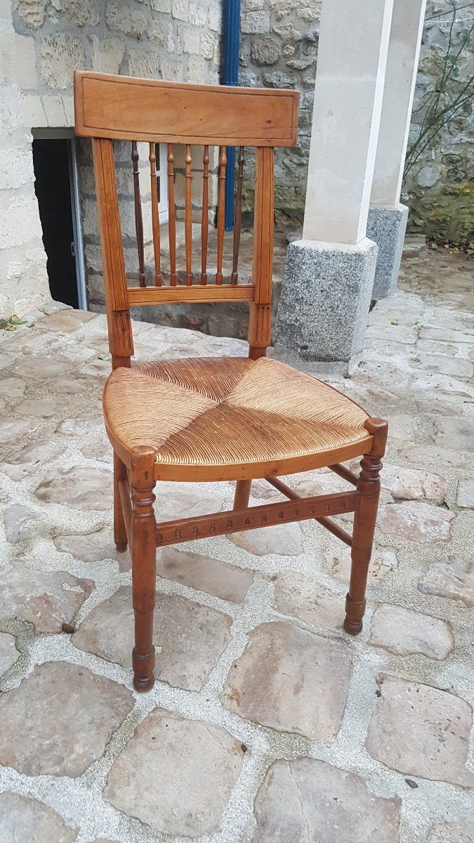  4 Chaises à Bandeaux D’époque Restauration-photo-3