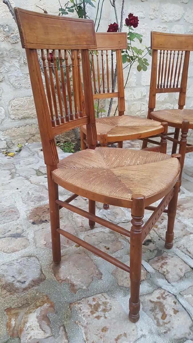  4 Chaises à Bandeaux D’époque Restauration-photo-4