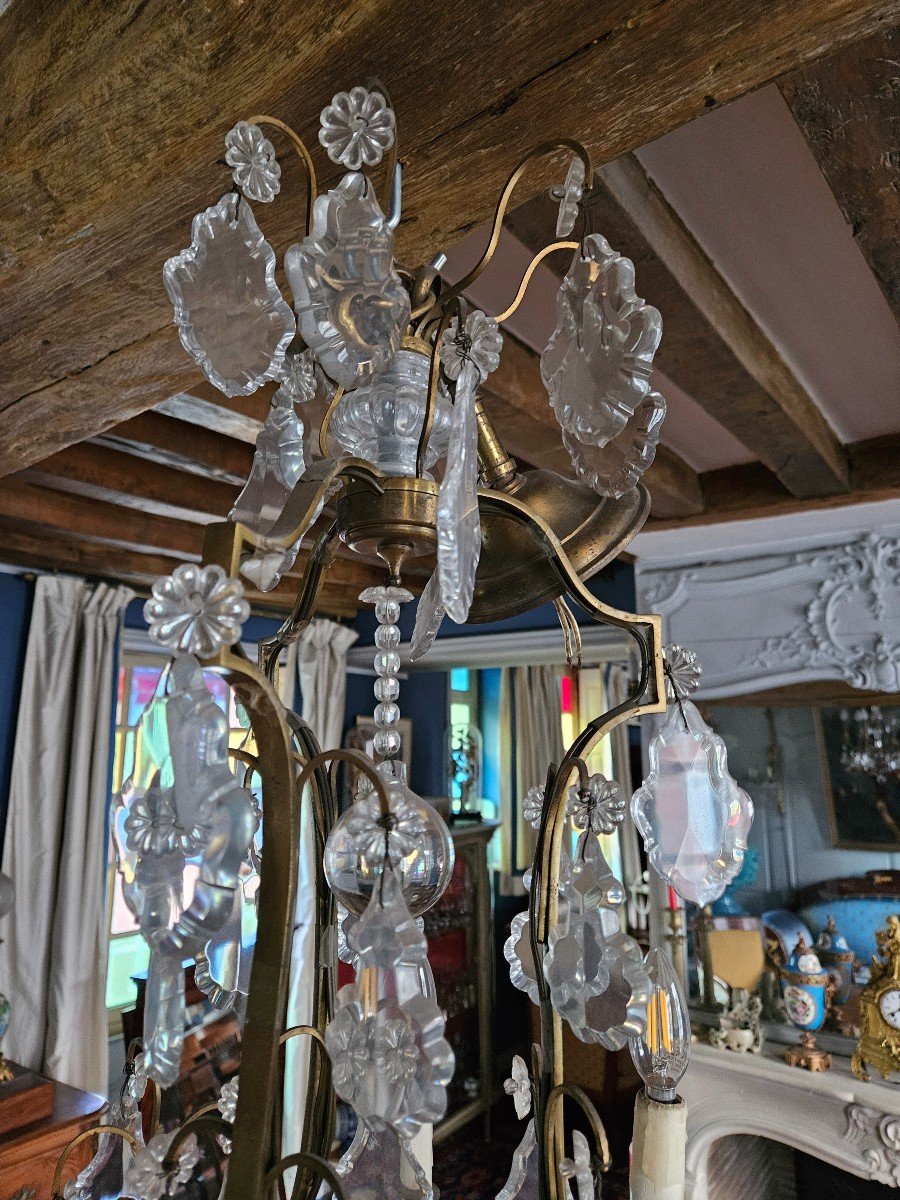 Lustre Cage à 6 Lumières Fin Du XIX Siècle. -photo-5