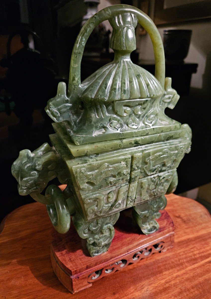  Brule Perfume In Green Jade. China Early 20th Century.-photo-4
