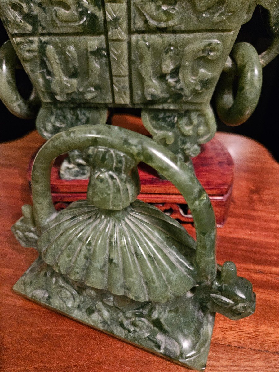  Brule Perfume In Green Jade. China Early 20th Century.-photo-1
