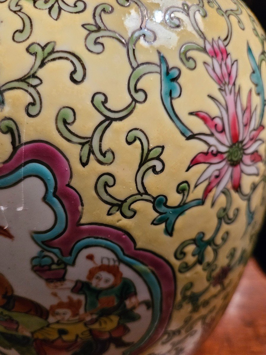 Covered Ginger Jar In Chinese Porcelain. 20th Century.-photo-4
