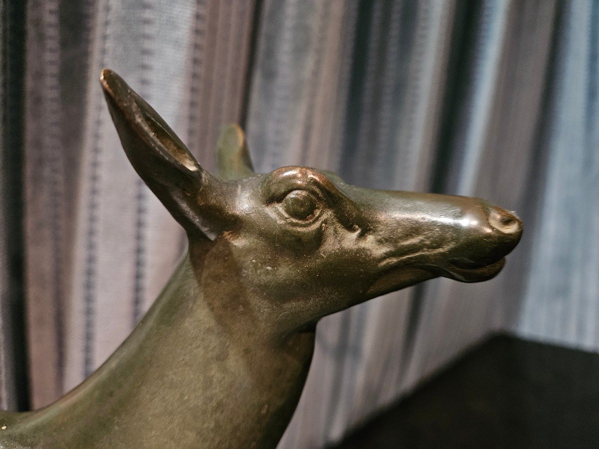 Animal Bronze Art-deco Period: Stag And Doe.-photo-7