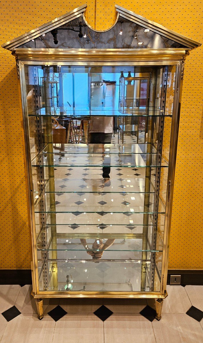 Vitrine d'Exposition En Laiton De Style directoire.maison Muller Et Domange. DébutXXème Siècle -photo-3