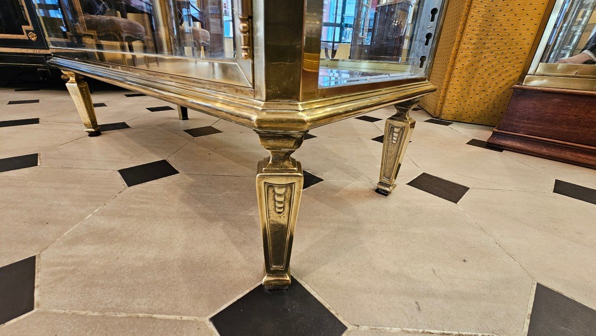 Vitrine d'Exposition En Laiton De Style directoire.maison Muller Et Domange. DébutXXème Siècle -photo-5