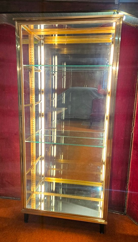 Brass And Glass Display Cabinet.-photo-1