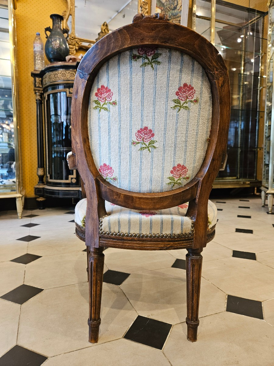 Fauteuil  d'Enfant De Style Louis XVI. Fin XIXeme Siècle. -photo-2