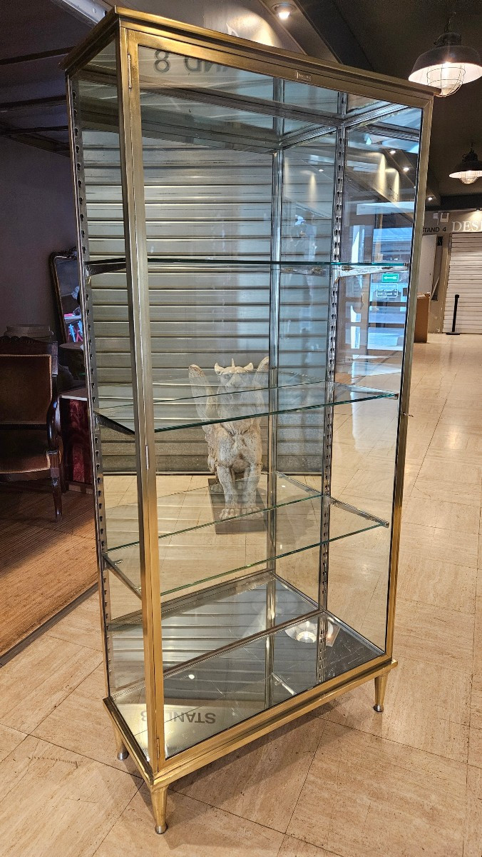 Brass Display Cabinet Signed Masson.