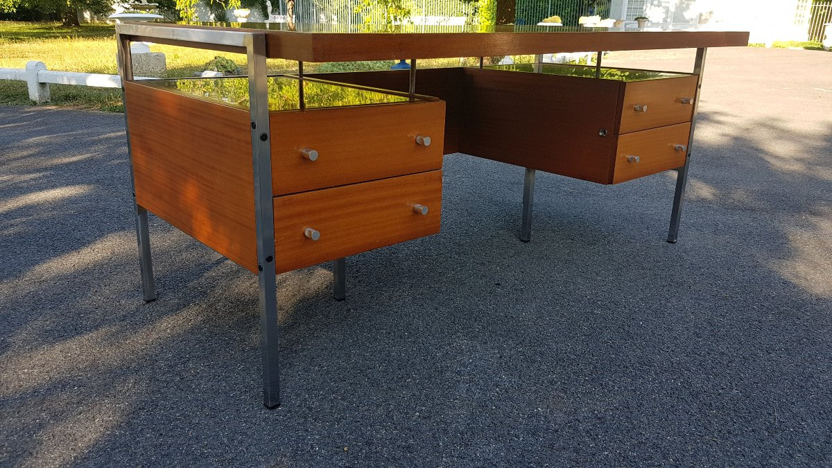 Bureau Plat Design Italien Vers 1970.-photo-2