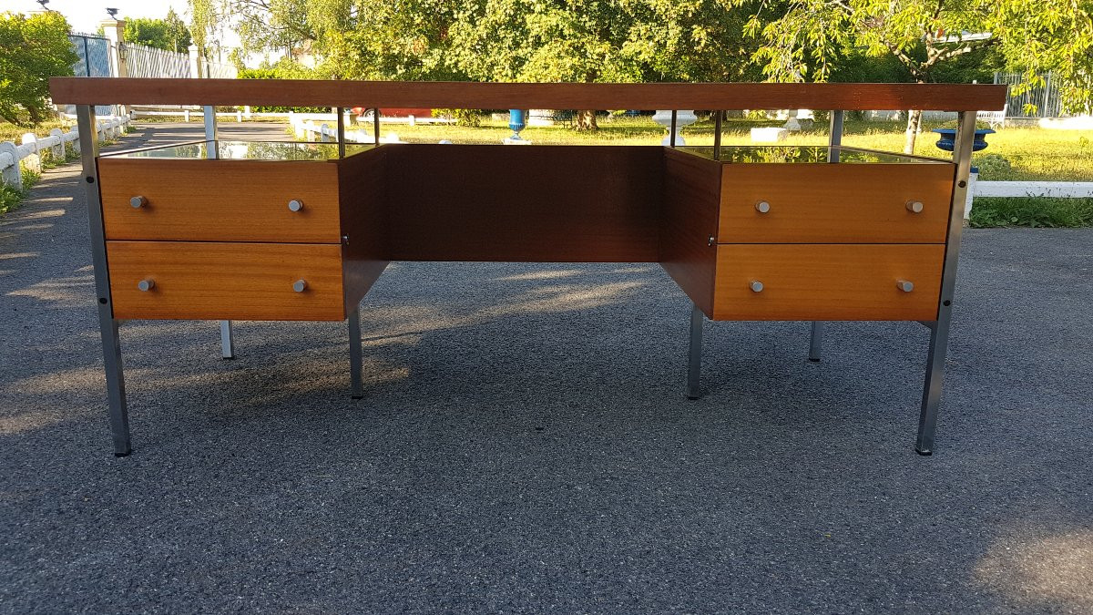 Bureau Plat Design Italien Vers 1970.-photo-3