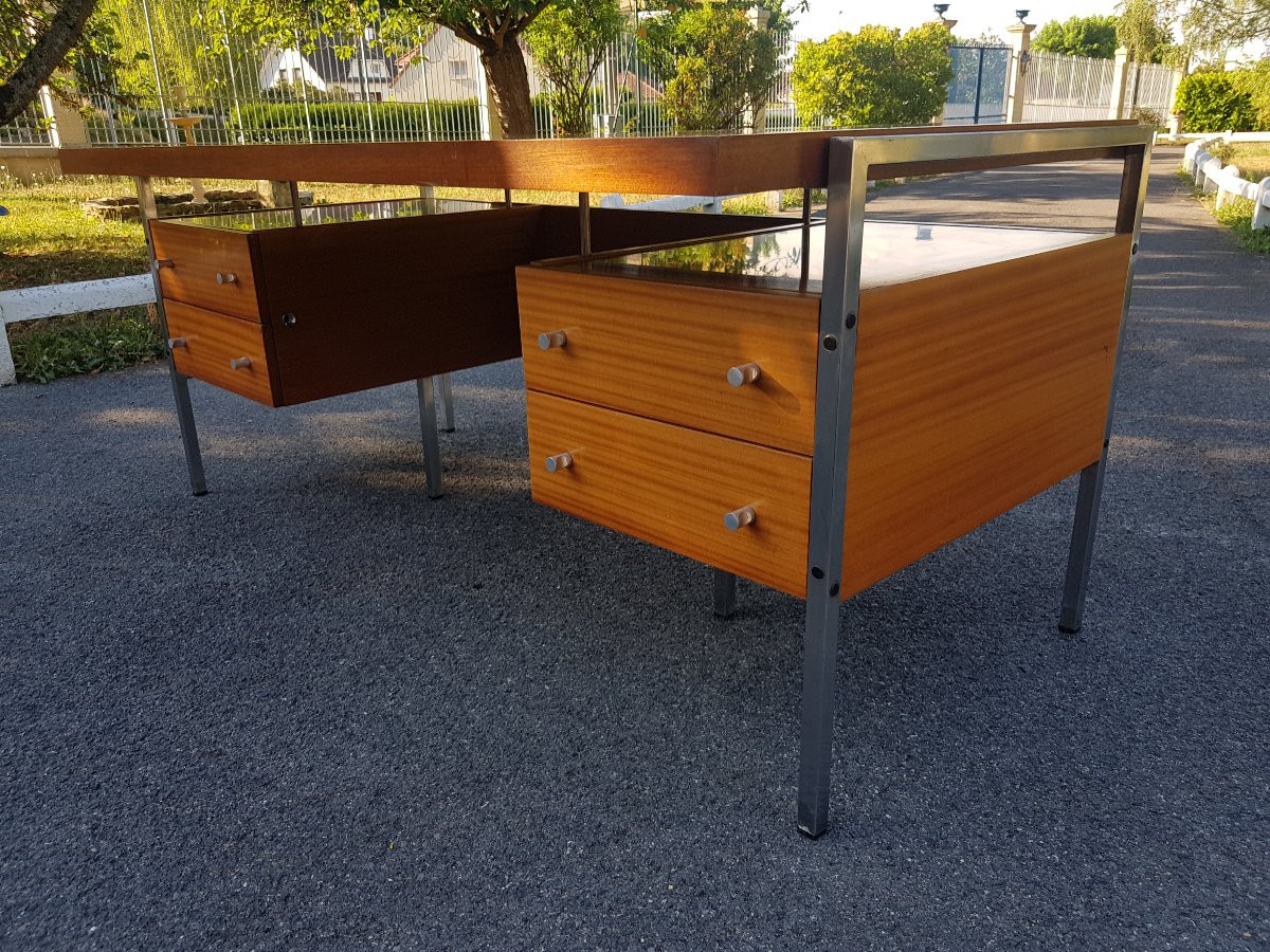 Bureau Plat Design Italien Vers 1970.-photo-4