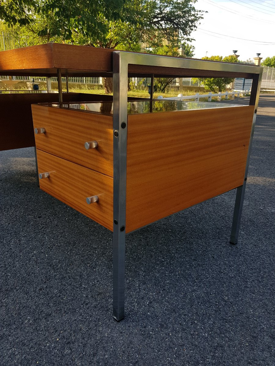 Bureau Plat Design Italien Vers 1970.-photo-2
