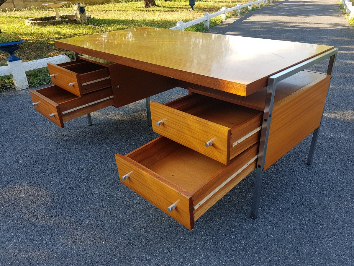 Bureau Plat Design Italien Vers 1970.-photo-6