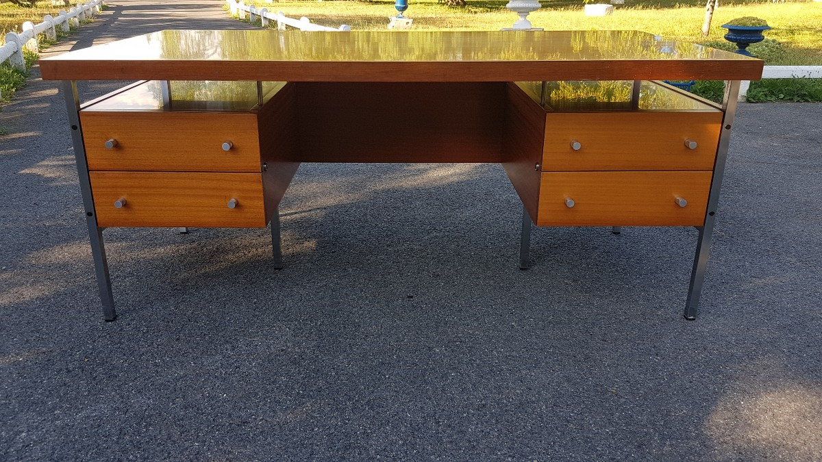 Bureau Plat Design Italien Vers 1970.