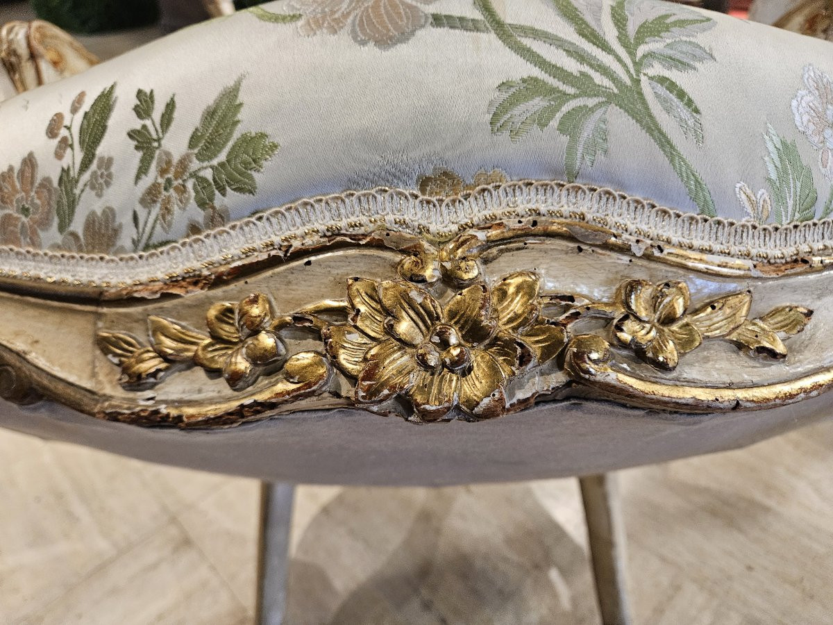 Living Room In Lacquered And Gilded Wood From The Napoleon III Period.-photo-4