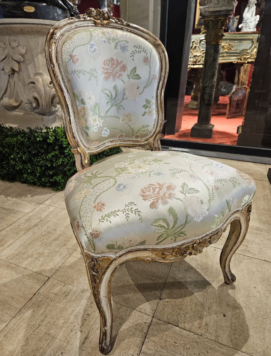 Living Room In Lacquered And Gilded Wood From The Napoleon III Period.-photo-8
